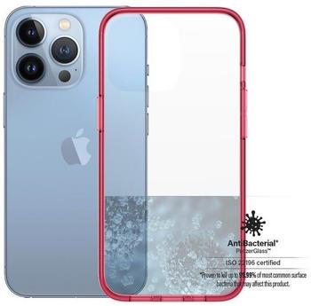 PanzerGlass ClearCase (iPhone 13 Pro), Smartphone Hülle, Rot, Transparent