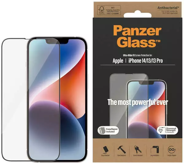 PanzerGlass Ultra-Wide Fit Screen Protector iPhone 14 / 13 / 13 Pro