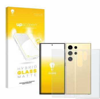 upscreen Flexible Panzerglasfolie für Samsung Galaxy S24 Ultra (case-friendly) (Display+Rückseite) Schutzglas 9H Hybridglas Matt Entspiegelt