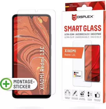 Displex Smart Glass, Displayschutzfolie (1 St&uuml;ck, Redmi 13C), Smartphone Schutzfolie
