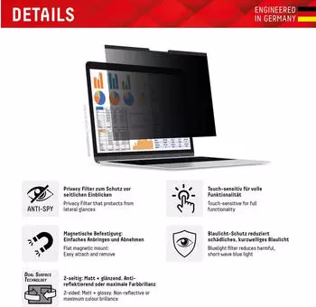 Displex Privacy Safe (13.11\", 16 : 9), Bildschirmfolie