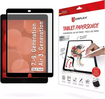 Displex Tablet Papersense, iPad Paper Feeling Schutzfolie (1 St&uuml;ck, iPad 2019 (7. Gen), iPad 2021 (9. Gen), iPad Air 2019 (3. Gen), iPad 2020 (8. Gen)), Tablet Schutzfolie