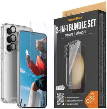 PanzerGlass 3-in-1 Pack Samsung Galaxy S24 -Ultra-Wide Fit