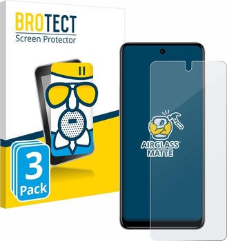 BROTECT AirGlass Panzerglasfolie Matt (3 St&uuml;ck Motorola Moto E32s) Smartphone Schutzfolie Grau