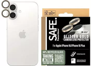 PanzerGlass SAFE. by Kameraschutz Glitter Gold iPhone 24 6.1