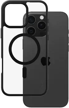 PanzerGlass CARE by Flagship Case Transparent Urban Combat m. Schwarz Rahmen & MagSafe iPhone 24 6 (iPhone 16 Pro Max), Smartphone H&uuml;lle, Transparent