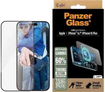 PanzerGlass Gaming UWF (1 Stück, iPhone 15 Plus, iPhone 16 Plus), Smartphone Schutzfolie, Transparent