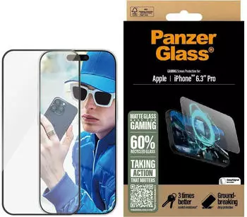 PanzerGlass Gaming UWF (1 St&uuml;ck, iPhone 16 Pro), Smartphone Schutzfolie, Transparent