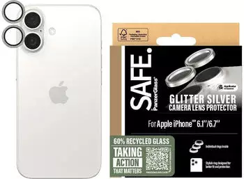 PanzerGlass SAFE. by Kameraschutz Glitter Silber iPhone 24 6.1