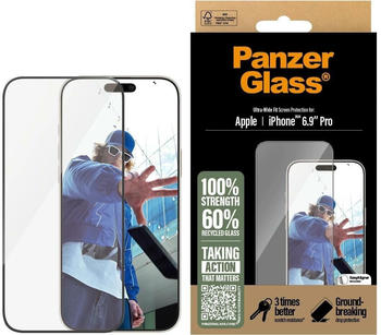 PanzerGlass Ultra-Wide Fit (1 Stück, iPhone 16 Pro Max), Smartphone Schutzfolie, Transparent