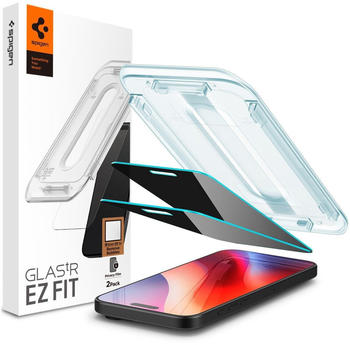 Spigen Glas für die Schutzhülle für iPhone 16 Pro Max, Spigen Glas.tR EZ Fit Privacy 2-Pack