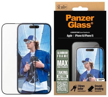 PanzerGlass Aluminum Frame Screen Protection f&uuml;r Apple iPhone 15, Apple iPhone 16