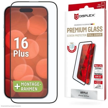 Displex Premium Glass Full Cover f&uuml;r Apple iPhone 16 Plus