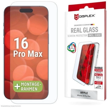Displex Real Glass Screen Protection + Case f&uuml;r Apple iPhone 16 Pro Max