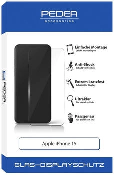 PEDEA Display-Schutzglas f&uuml;r Apple iPhone 15