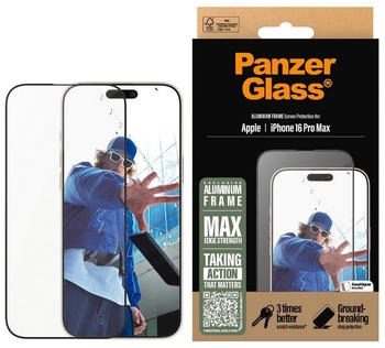 PanzerGlass Aluminum Frame Screen Protection für Apple iPhone 16 Pro Max