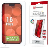 E.V.I. Displex Panzerglas+ Schutzh&uuml;lle f&uuml;r Apple iPhone 16 Plus - Eco-Montagerahmen