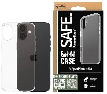 PanzerGlass SAFE TPU Case Clear iPhone 16 Plus