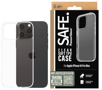 PanzerGlass SAFE TPU Case Clear iPhone 16 Pro Max