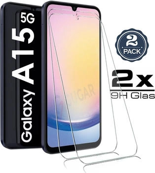 GUGAR 2X Samsung Galaxy A15 5G - Panzerglas Glasfolie Display Schutz Folie Glas Screen 9H Hart Echt Glas Displayschutzfolie 2 Stück