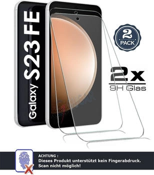 GUGAR 2x Samsung Galaxy S23 FE 5G - Panzerglas Vollkleber Panzerfolie Schutzglasfolie Displayschutzglas Echt Glas Schutz Folie Display Glasfolie 9H 2 Stück
