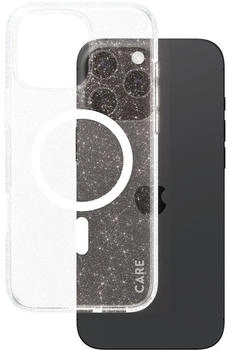 PanzerGlass Handyhülle für iPhone 16 Pro Max, CARE by Star Lit Case MagSafe, Transparent und Weiß