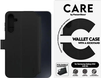 PanzerGlass CARE by Samsung Galaxy A16 Feature Tango 2-in-1 Flip Cover m. Pung - Sort (3801)