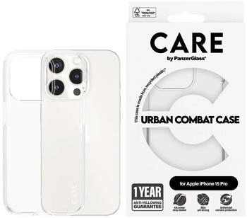 PanzerGlass Handyh&uuml;lle f&uuml;r iPhone 15 Pro, Care by Urban Combat Case, Transparent
