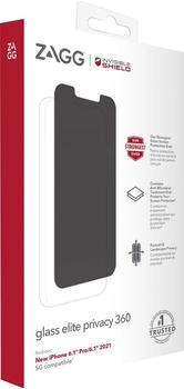 ZAGG InvisibleShield Glass Elite Privacy-Displayschutzfolie für das iPhone 13 / 13 Pro - Transparent