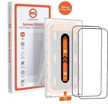 Mobile Origin Orange Screen Guard iPhone 15 Pro Max 2pcs mit Applikator