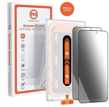 Mobile Origin Privacy Screen Guard iPhone 15 Pro 2 Stück mit Applikator