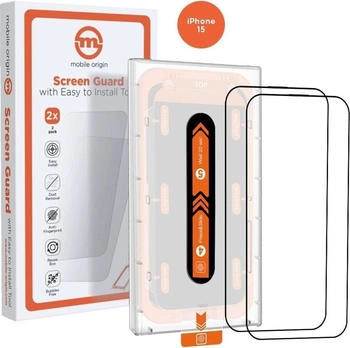 Mobile Origin Orange Screen Guard iPhone 15 2pcs mit Applikator