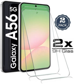 GUGAR 2X Samsung Galaxy A56 5G - Panzerglas Glasfolie Display Schutz Folie Glas Screen 9H Hart Echt Glas Displayschutzfolie 2 Stück
