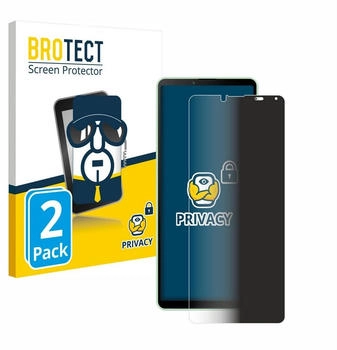 BROTECT Displayschutzfolie Sichtschutzfolie für Sony Xperia 10 V, 2 Stück, Anti-Spy Privacy Sichtschutz Blickschutzfolie Blaulicht-Schutz