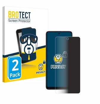 BROTECT Displayschutzfolie Sichtschutzfolie für Motorola Moto G54, 2 Stück, Anti-Spy Privacy Sichtschutz Blickschutzfolie Blaulicht-Schutz