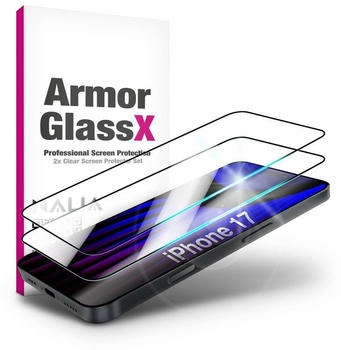 NALIA " Schutzglas ArmorGlassX - 2x Display Glas Ultra Klar 9H Härte - Screen Protector Tempered Glass (2 Stück Apple iPhone 17) Transparent"