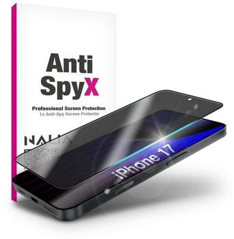 NALIA " Schutzglas AntiSpyX - Privacy Display Glas 9H Härte - Anti-Spy Screen Protector Tempered Glass (1 Stück Apple iPhone 17) Schwarz"