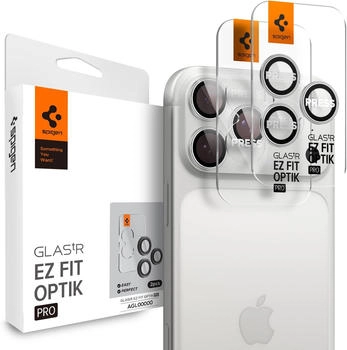 Spigen Glas für die Kamera für iPhone 17 Pro Max - 14 Pro Glas.tR Ez Fit Optik Pro 2-Pack Schwarz-Silbern