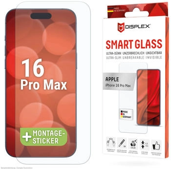 Displex Smart Glasschutzfolie f&uuml;r iPhone 16 Pro Max