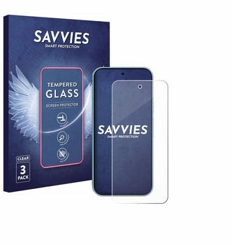 Savvies Displayschutzglas Schutzglas für Google Pixel 9 (case-friendly) 3 Stück Displayschutz 9H Glas Klar Transparent