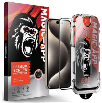 Protectorking 2x Panzerglas für iPhone 15 Pro Max klar 3D Magic-App Gorilla 9H
