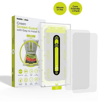 Mobile Origin Screen Guard With Easy Applicator case friendly 2 Pack iPhone 17 Pro