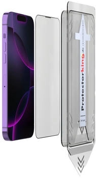 Protectorking 4x Blickschutz Panzerglas für iPhone 15 klar 3D Privacy Anti-Spy