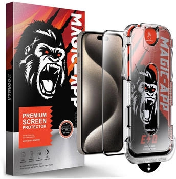 Protectorking 2x Panzerglas für iPhone 15 Pro Max Privacy Anti-Spy Magic-App Gorilla