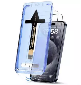 Protectorking 1x Panzerglas 9H für iPhone 15 Pro Max 3D klar staubfrei echtes Tempered Glass
