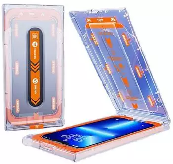 Protectorking 4x Staubdichtes Panzerhartglas 9H für iPhone 14 Plus 3D klar MagicBox echtes Tempered Glass