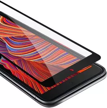 Cadorabo Panzerfolie für Samsung Galaxy XCover 5 Schutzfolie in Schwarz Vollbild Folie Tempered Display Schutzglas