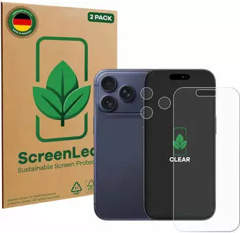 ScreenLeaf 2x ScreenLeaf Displayschutzfolie für Apple iPhone 17 Pro (Display+Kamera)