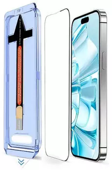 Protectorking 1x Panzerglas für iPhone 16 9H 3D klar Montagehilfe