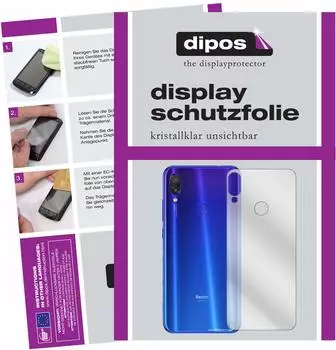 e-cultor 6x Schutzfolie für Xiaomi Redmi Note 7 Pro Rückseite klar Displayschutzfolie